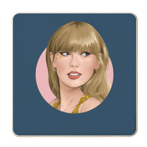 Tay Navy and Pink - personalised beer coaster by Pink and Pip
