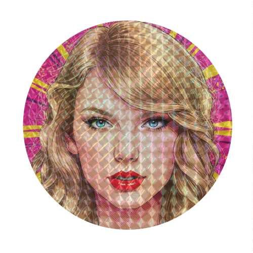 Tay Pink Burst - Circle Sticker by David Bond