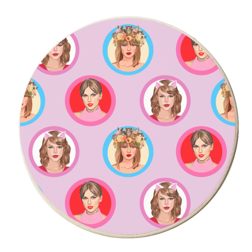 Tay Tay Balls Lilac - personalised beer coaster by DOLLY WOLFE
