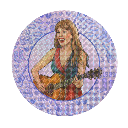 Tay Toile Blue - Circle Sticker by Ms Doodle