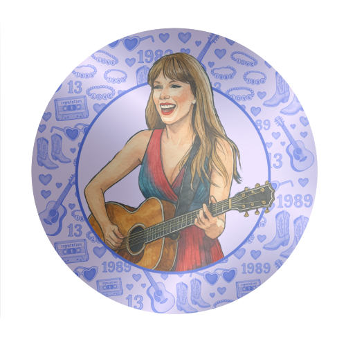 Tay Toile Blue - Circle Sticker by Ms Doodle