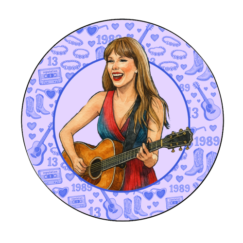 Tay Toile Blue - Circle Sticker by Ms Doodle