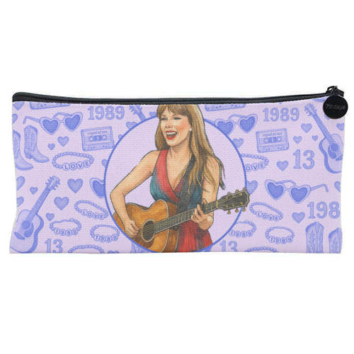 Tay Toile Blue - flat pencil case by Ms Doodle