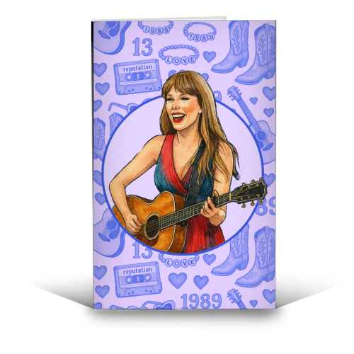 Tay Toile Blue - funny greeting card by Ms Doodle