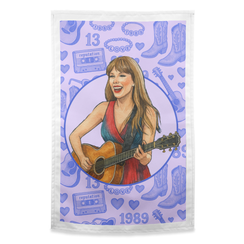Tay Toile Blue - funny tea towel by Ms Doodle