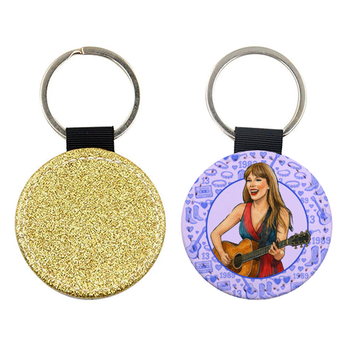 Tay Toile Blue - keyring by Ms Doodle