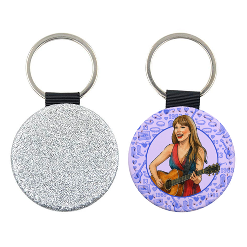 Tay Toile Blue - keyring by Ms Doodle
