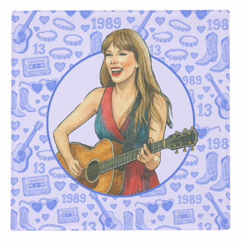 Tay Toile Blue - personalised beer coaster by Ms Doodle