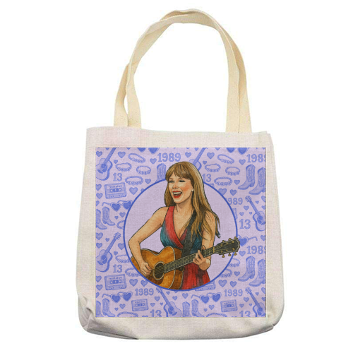 Tay Toile Blue - printed canvas tote bag by Ms Doodle