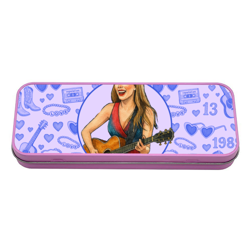 Tay Toile Blue - tin pencil case by Ms Doodle