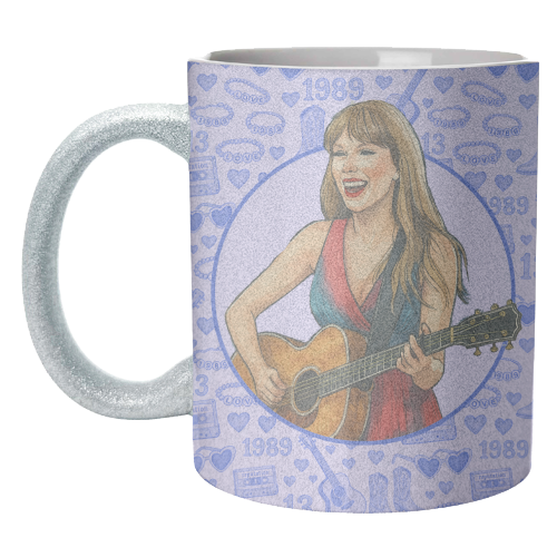 Tay Toile Blue - unique mug by Ms Doodle