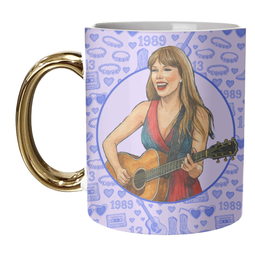 Tay Toile Blue - unique mug by Ms Doodle