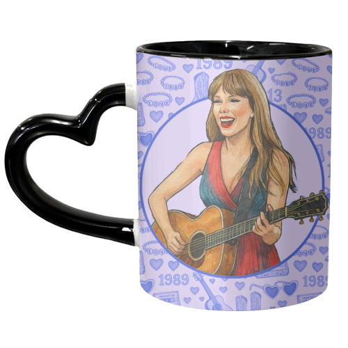 Tay Toile Blue - unique mug by Ms Doodle