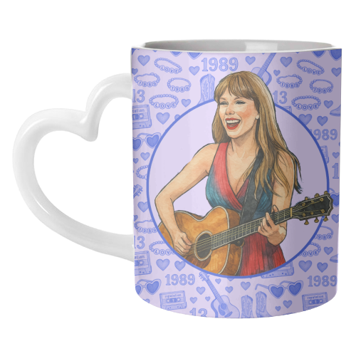 Tay Toile Blue - unique mug by Ms Doodle