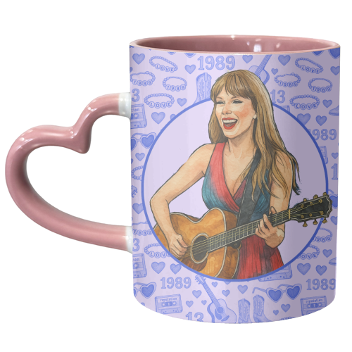 Tay Toile Blue - unique mug by Ms Doodle