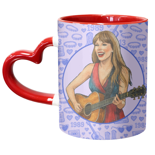 Tay Toile Blue - unique mug by Ms Doodle
