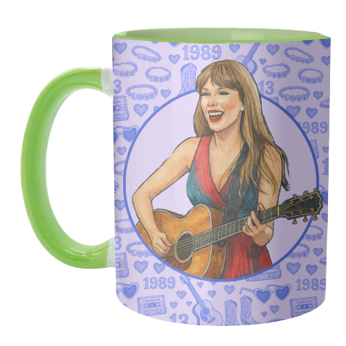 Tay Toile Blue - unique mug by Ms Doodle