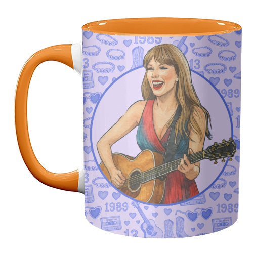 Tay Toile Blue - unique mug by Ms Doodle