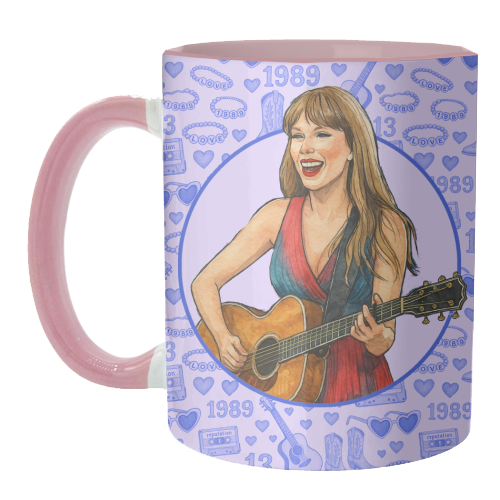 Tay Toile Blue - unique mug by Ms Doodle