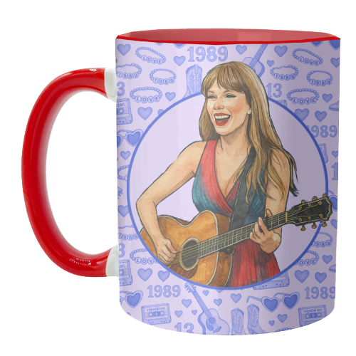 Tay Toile Blue - unique mug by Ms Doodle
