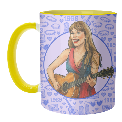 Tay Toile Blue - unique mug by Ms Doodle