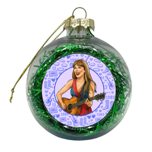 Tay Toile Blue - xmas bauble by Ms Doodle