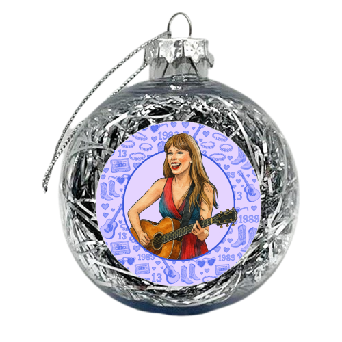 Tay Toile Blue - xmas bauble by Ms Doodle
