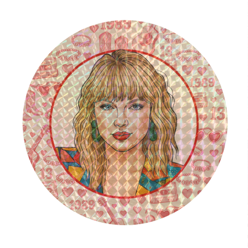 Tay Toile Red - Circle Sticker by Ms Doodle