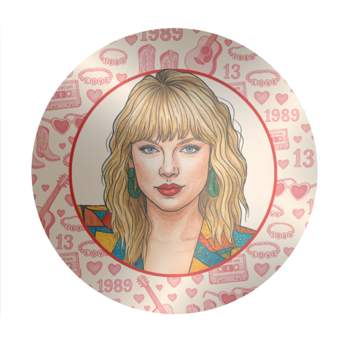 Tay Toile Red - Circle Sticker by Ms Doodle