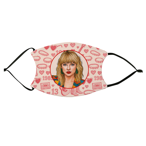 Tay Toile Red - face cover mask by Ms Doodle