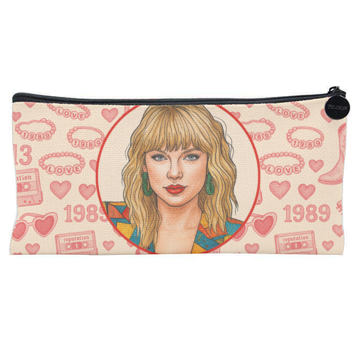 Tay Toile Red - flat pencil case by Ms Doodle