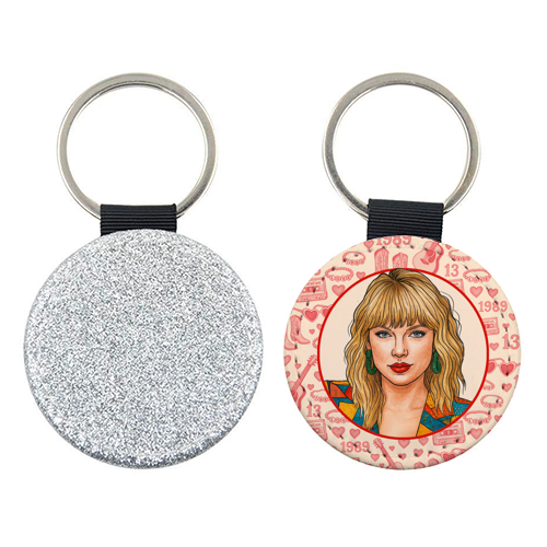 Tay Toile Red - keyring by Ms Doodle