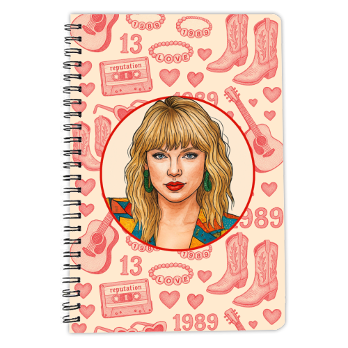 Tay Toile Red - personalised A4, A5, A6 notebook by Ms Doodle