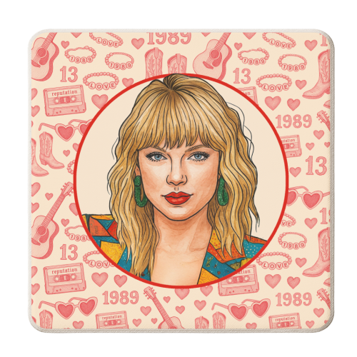 Tay Toile Red - personalised beer coaster by Ms Doodle