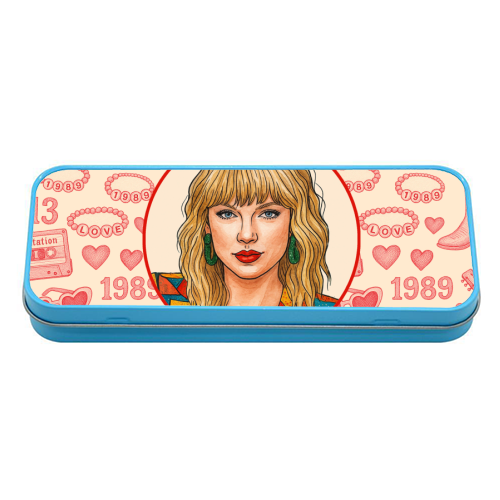 Tay Toile Red - tin pencil case by Ms Doodle