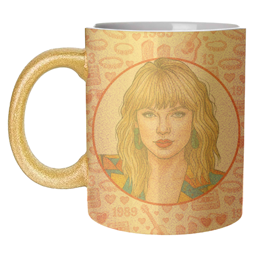 Tay Toile Red - unique mug by Ms Doodle