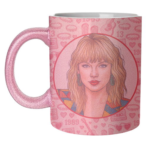 Tay Toile Red - unique mug by Ms Doodle