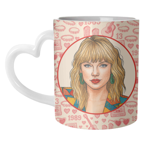 Tay Toile Red - unique mug by Ms Doodle
