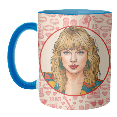 Tay Toile Red - unique mug by Ms Doodle