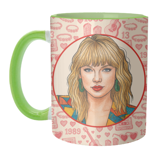 Tay Toile Red - unique mug by Ms Doodle