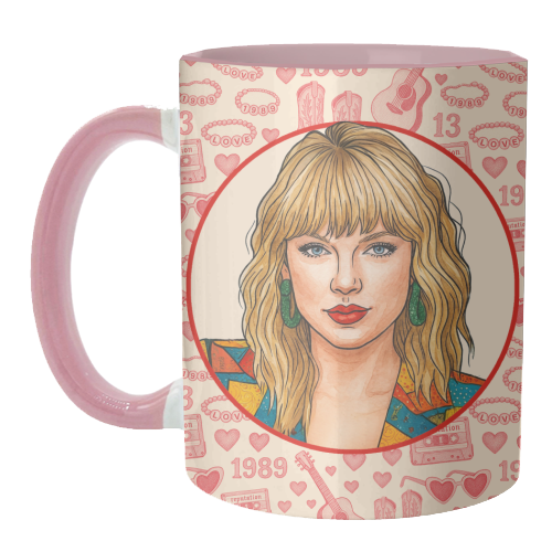 Tay Toile Red - unique mug by Ms Doodle