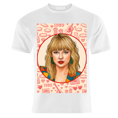 Tay Toile Red - unique t shirt by Ms Doodle