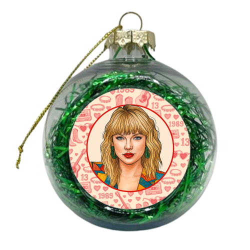 Tay Toile Red - xmas bauble by Ms Doodle
