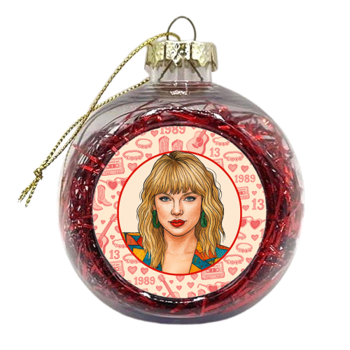 Tay Toile Red - xmas bauble by Ms Doodle