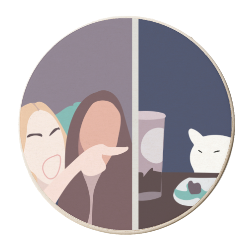 Taylor and Smudge The Cat Meme - personalised beer coaster by Move Studio