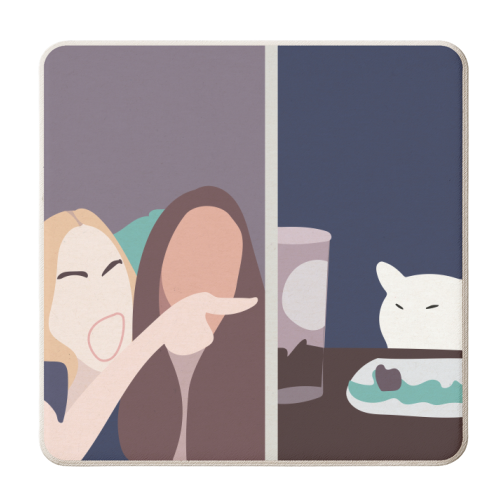 Taylor and Smudge The Cat Meme - personalised beer coaster by Move Studio