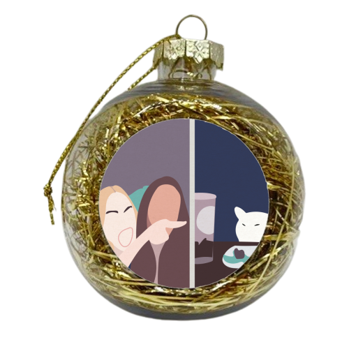 Taylor and Smudge The Cat Meme - xmas bauble by Move Studio