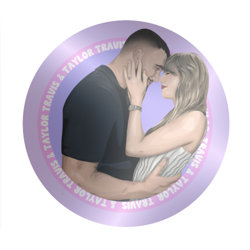 Taylor and Travis - Circle Sticker by Pink and Pip