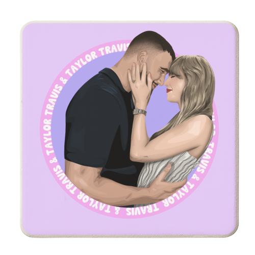 Taylor and Travis - personalised beer coaster by Pink and Pip