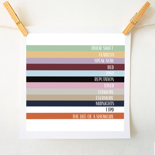 Taylor Eras stripes - A1 - A4 art print by Giddy Kipper